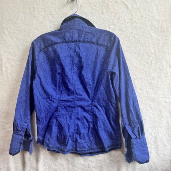 Robert Graham Paisley Cotton Long Sleeve Woven Button Down Shirt Floral Blue M - Picture 6 of 16